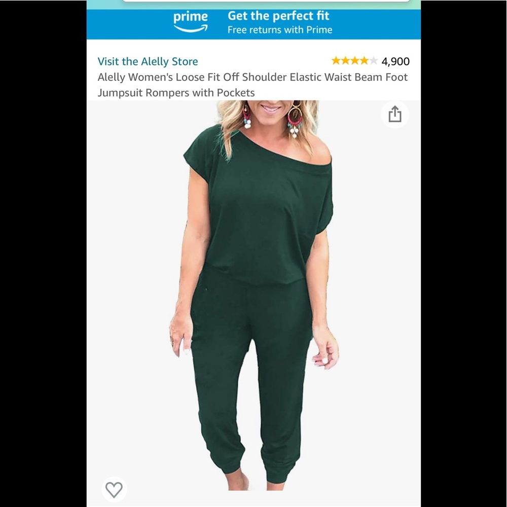 Hunter green jumpsuit. Sz L